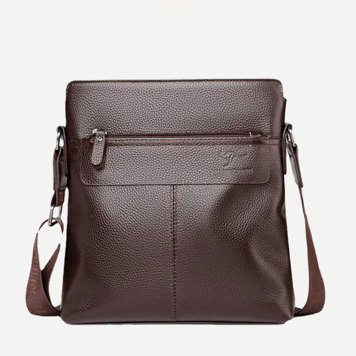 Messenger Bag für Männer Lychee Muster Echtleder Business Rucksack
