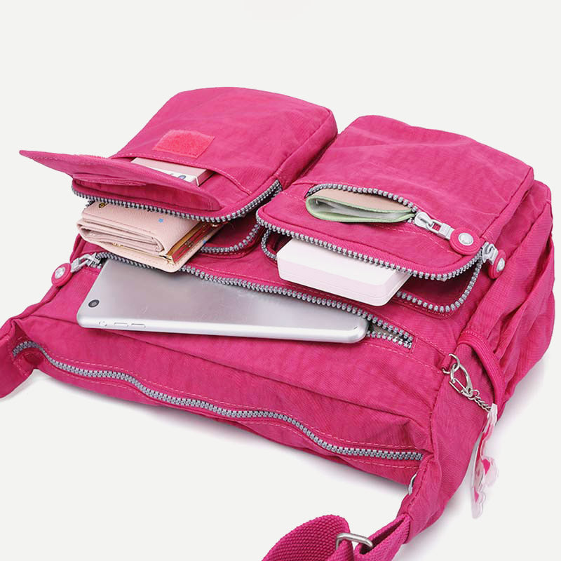 Damen Umhängetasche aus Nylon mit mehreren Taschen, Reise-Schultertasche, Umhängetasche