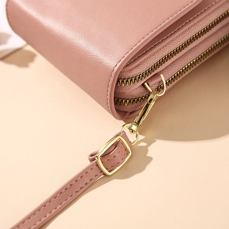 Kunstleder Telefon Geldbörse Mini Crossbody Schultertasche Handytasche 