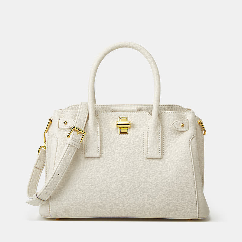 Elegante Handtasche für Damen, große, klassische Tragetasche aus veganem Leder