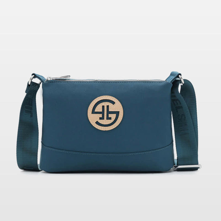 Kleine Umhängetasche mit dreifachem Reißverschluss, leichte, wasserdichte Nylon-Handtasche für Damen