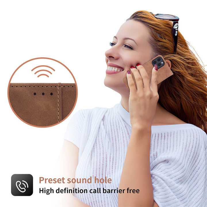 iPhone 13 Pro Max Leder Wallet Case Magnetische Hülle mit Ständer Kartenfach
