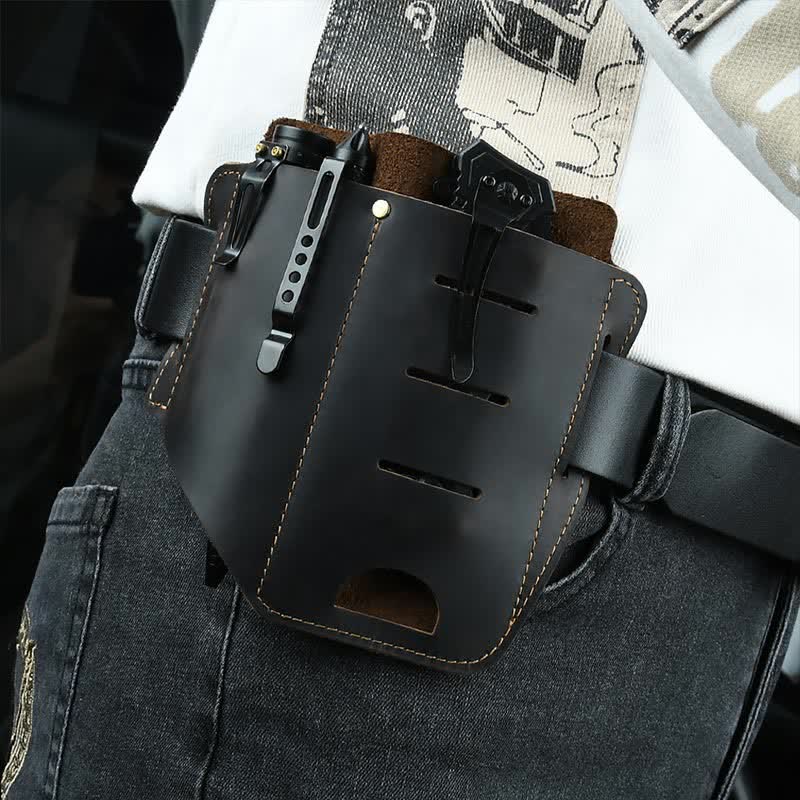 Multitool Gürtelscheide EDC Leder Gürtel Organizer Gürtelhalter Tasche