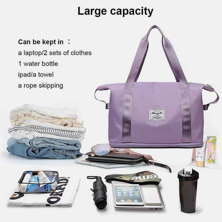 Wasserdichte, erweiterbare Reisehandtasche mit großem Fassungsvermögen