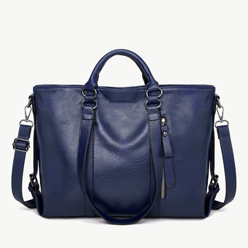 Große Reisetasche für Damen, minimalistische Handtasche aus schlichtem Leder