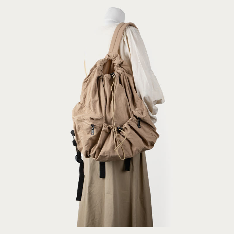 Rucksack für Damen, Nylon, Kordelzug, leicht, lässig, Reisetasche