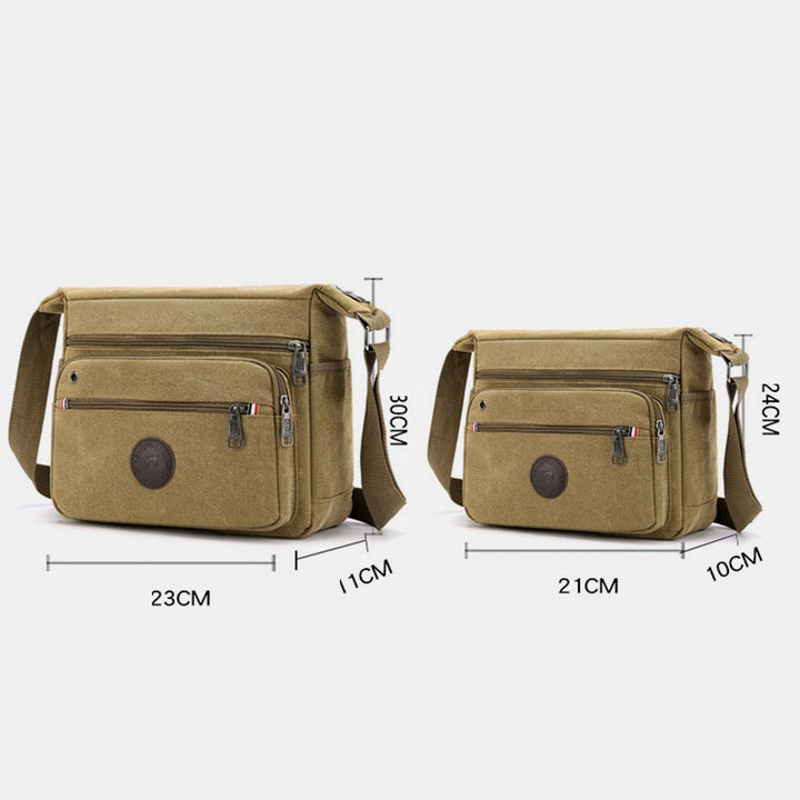 Vintage Messenger Bag aus Canvas mit großem Fassungsvermögen 