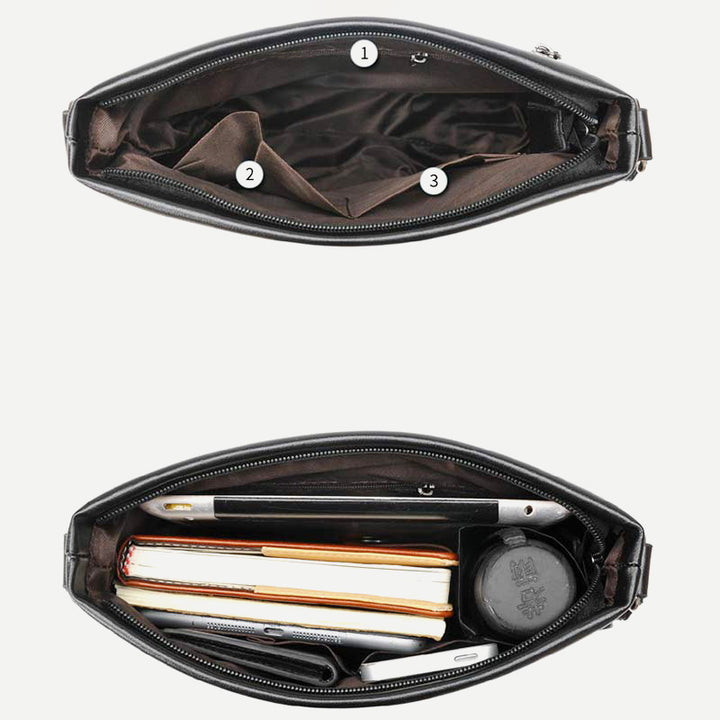Herren Umhängetasche Umhängetasche Weiches Leder Reisetasche Sling Pack