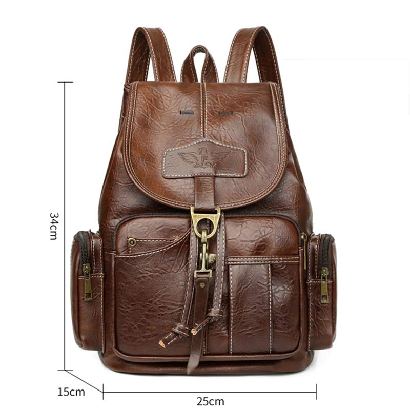 Veganer Lederrucksack für Damen, Vintage, Damen und Mädchen, lässiger Tagesrucksack