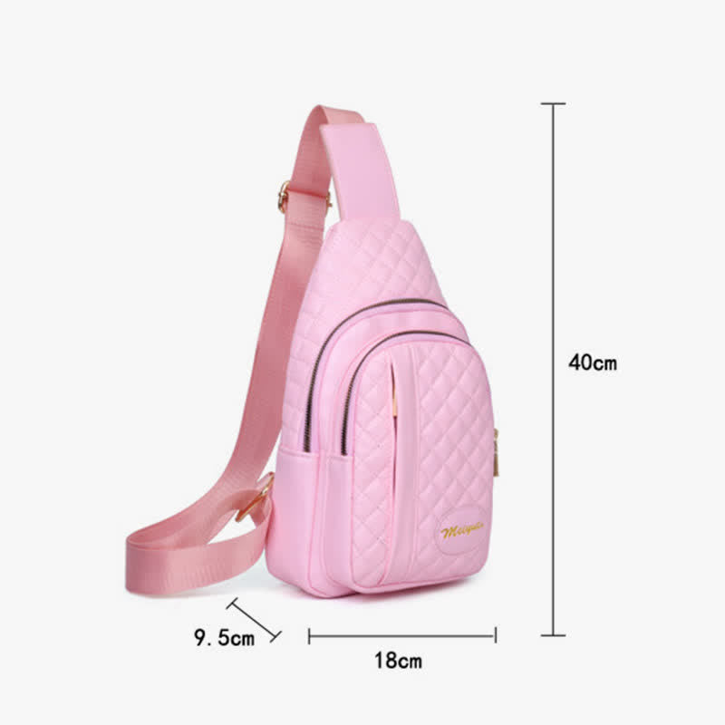 Schultertasche aus Leder für Damen, gesteppt, Umhängetasche, Sling-Rucksack, Tagesrucksack