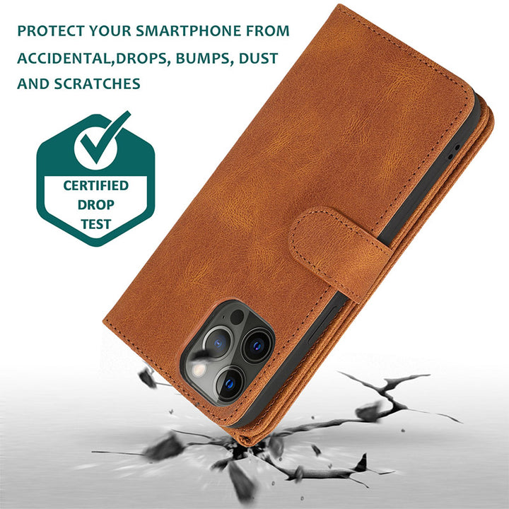 Brieftaschenetui für iPhone Samsung, langlebiges Flip-Lanyard-Gurt-Armband, Reißverschluss, Kartenhalter