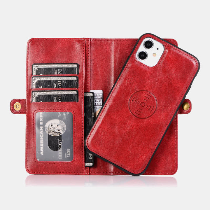 Multifunktionale abnehmbare magnetische Leder-Telefonhülle für iPhone16/15/14/13
