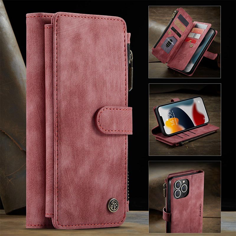 Retro-Handytasche aus Leder für iPhone und Samsung mit Münzfach