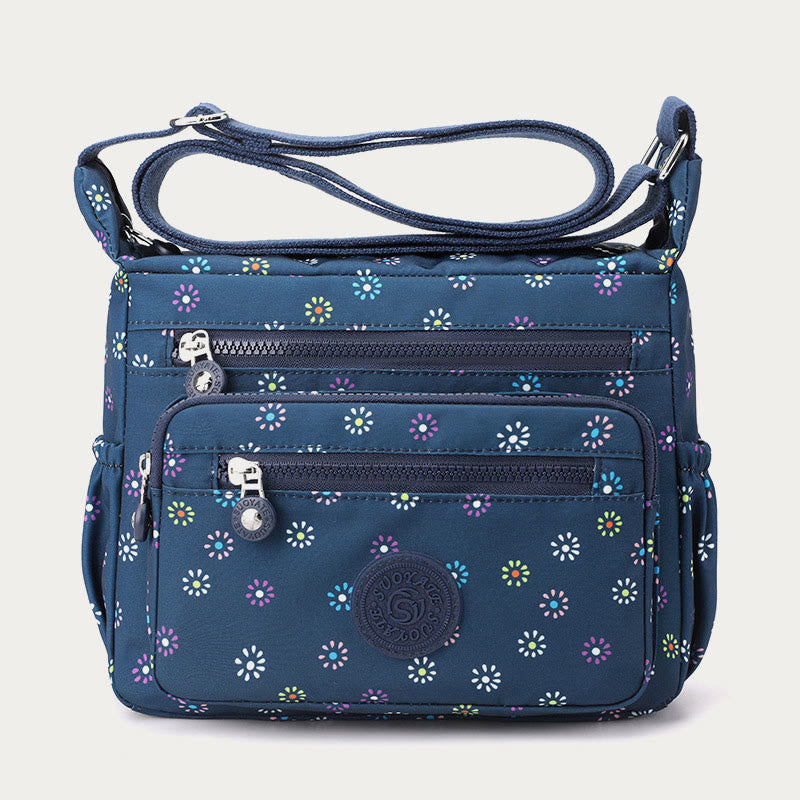 Umhängetasche aus Nylon für Damen, bedruckt, mehrfarbig, robuste Tasche
