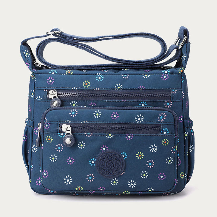 Umhängetasche aus Nylon für Damen, bedruckt, mehrfarbig, robuste Tasche