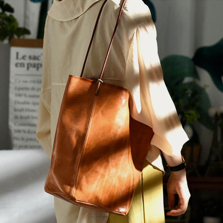 Handgemachte Einkaufstasche für Frauen große Kapazität Retro einfache Tasche