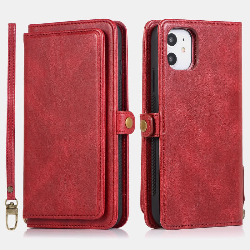 Multifunktionale abnehmbare magnetische Leder-Telefonhülle für iPhone16/15/14/13