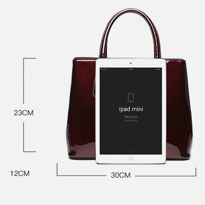Retro Spiegel glänzend Leder Bucket Bag Damen Umhängetasche - image 14