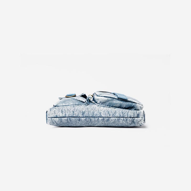 Umhängetasche für Damen, gewaschene, lässige Schultertasche aus Denim-Leder