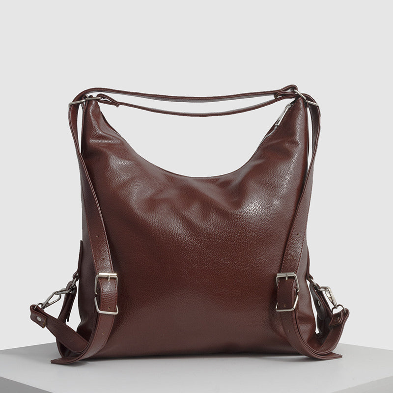 2-in-1-Leder-Tragerucksack, Umhängetasche, Retro-Reise-Tagesrucksack