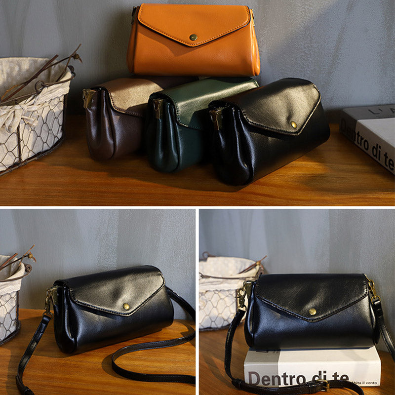 Retro Echtleder Handgemachte Umhängetasche Multi-Slot Schultertasche