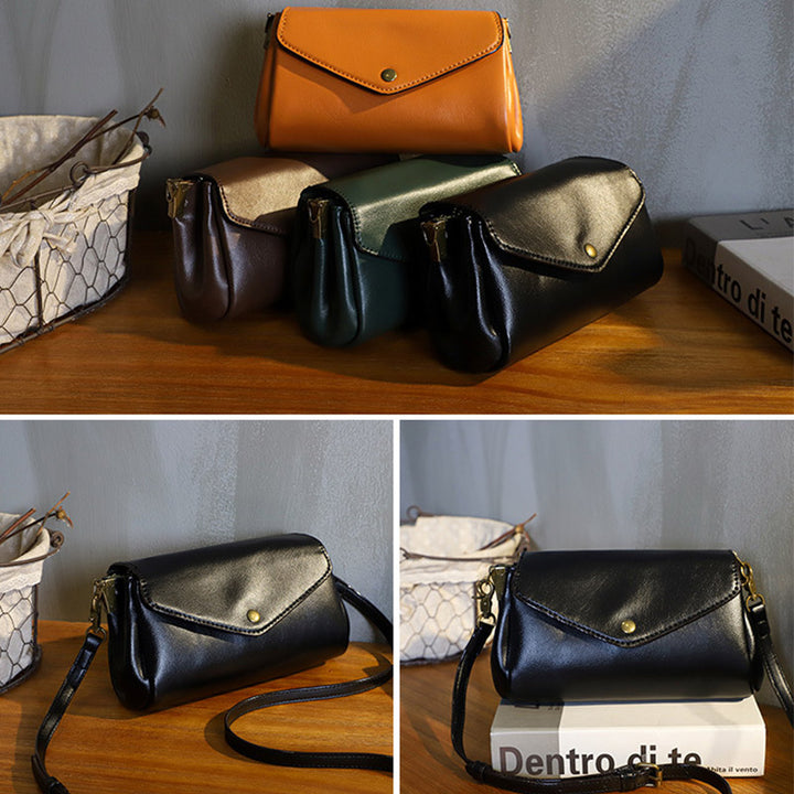 Retro Echtleder Handgemachte Umhängetasche Multi-Slot Schultertasche