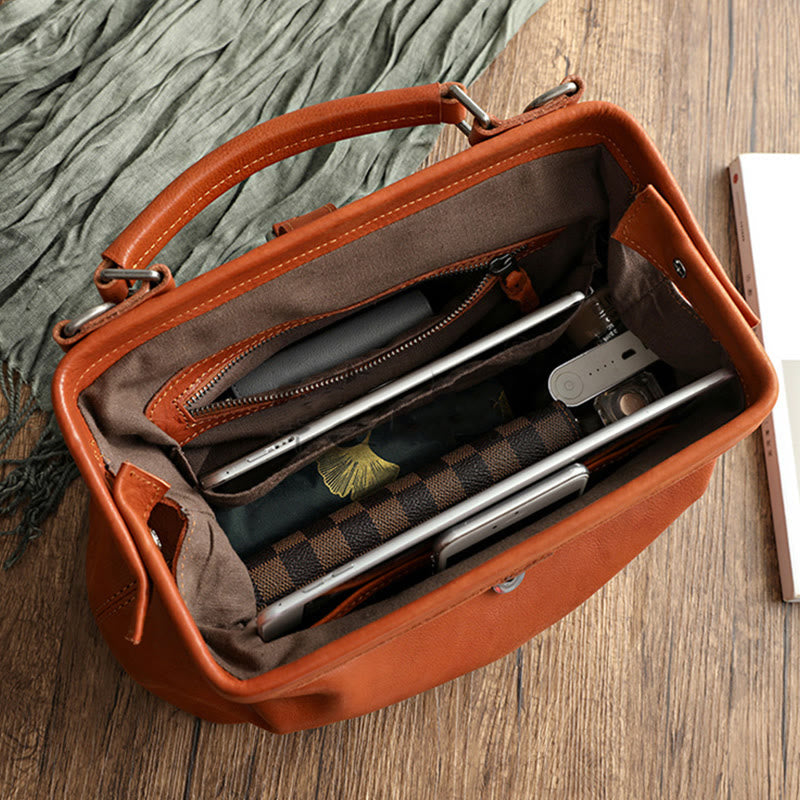Handgemachte Retro-Handtasche aus echtem Leder