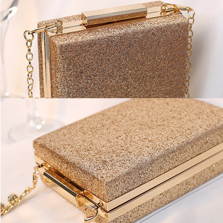Abendtasche für Damen, Strasskette, tragbare Umhängetasche, quadratische Handtasche
