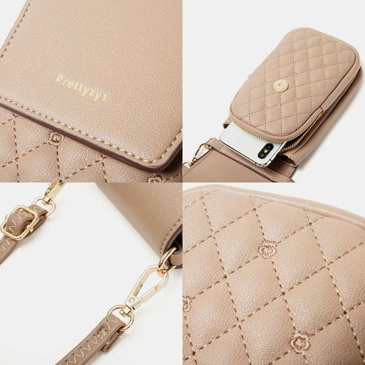 Kleine Umhängetasche für Damen, Handy-Geldbörse, Brieftasche aus Leder, Schultertasche
