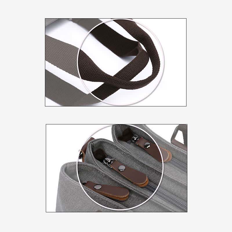 Dreifach-Canvas-Totes-Handtasche, multifunktional, lässig, Umhängetasche, Schultertasche