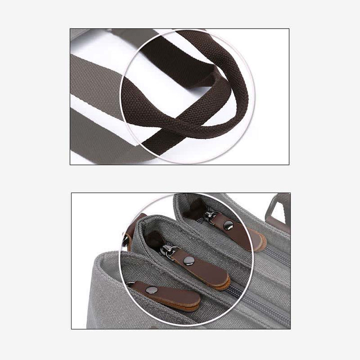 Dreifach-Canvas-Totes-Handtasche, multifunktional, lässig, Umhängetasche, Schultertasche