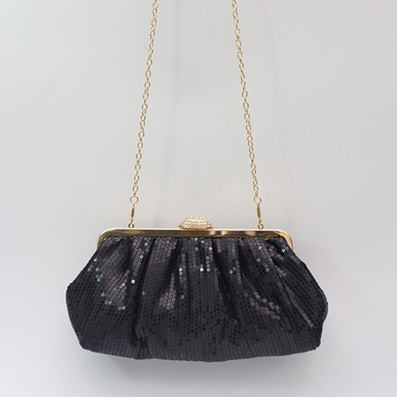 Abendtasche für Damen, mehrfarbige Party-Clutch mit Perlen, Pailletten und Diamanten