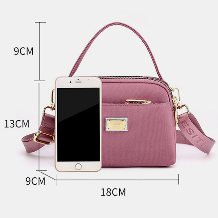 Leichte Umhängetasche aus Nylon mit mehreren Taschen für Damen, 3-lagig
