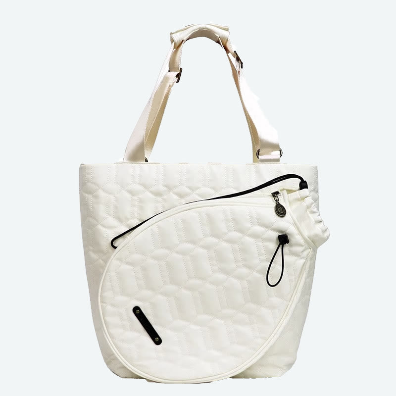 Damen Nylon Schlägertasche Weiß Outdoor Badminton Sport Schultertasche
