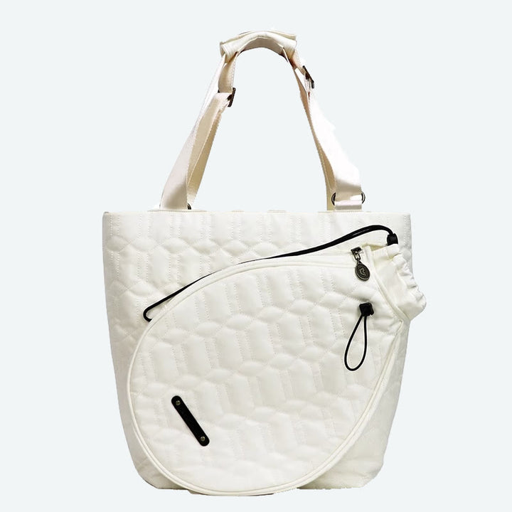 Damen Nylon Schlägertasche Weiß Outdoor Badminton Sport Schultertasche