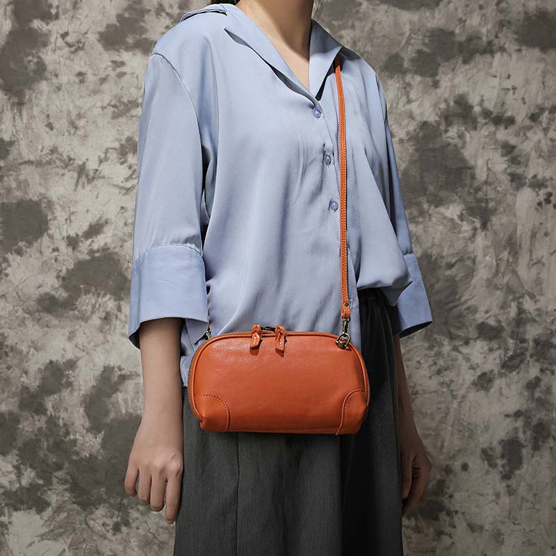 Geldbörsen mit mehreren Taschen für Damen, Retro-Mini-Umhängetasche aus Leder