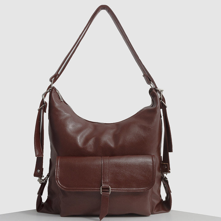 2-in-1-Leder-Tragerucksack, Umhängetasche, Retro-Reise-Tagesrucksack