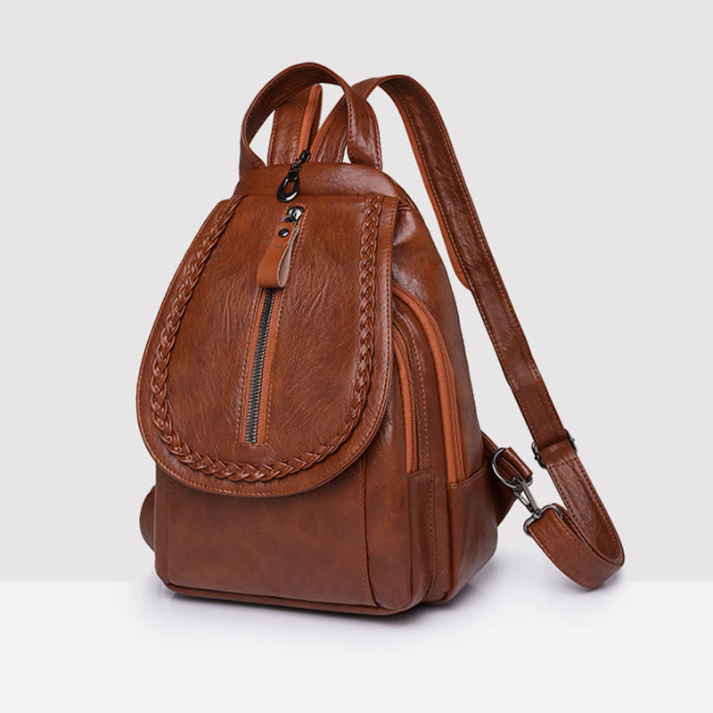 Twist Clamshell Lederrucksack Convetible Sling Bag für Damen