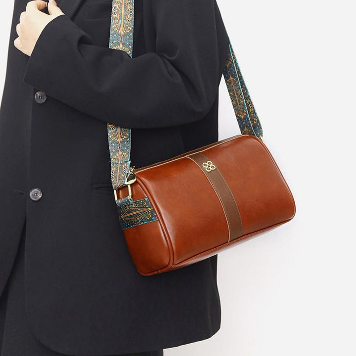 Umhängetasche für Damen, weiches Wachsleder, Vintage, lässige Schultertasche