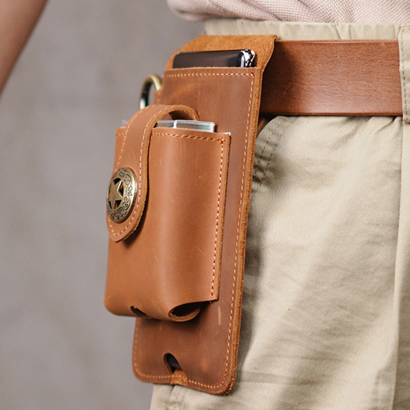 Echtes Leder Telefon Holster Universal Handy Halter Mit Gürtel Schleife