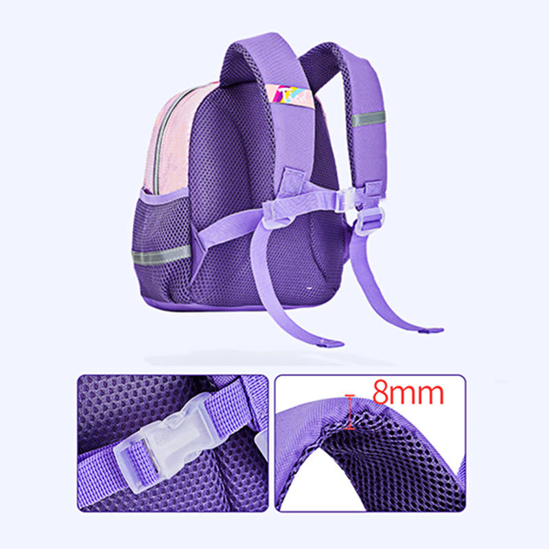 Rucksack für Kindergartenkinder, Laser Glitter Regenbogen Einhorn, kleine Schultasche