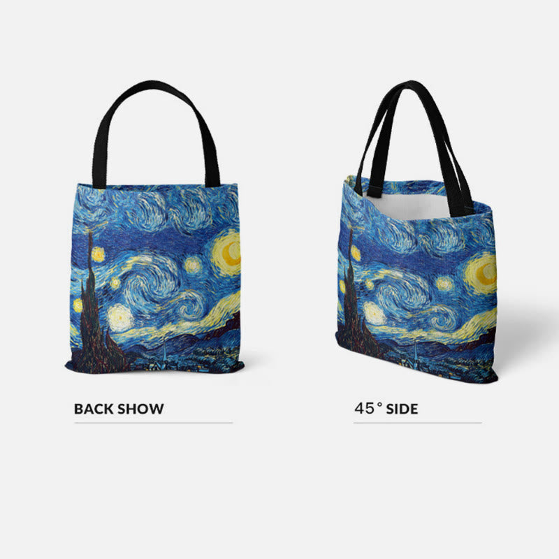 Schultertasche für Frauen mit Sternenhimmel, Ölgemälde, Leinwand, Strand