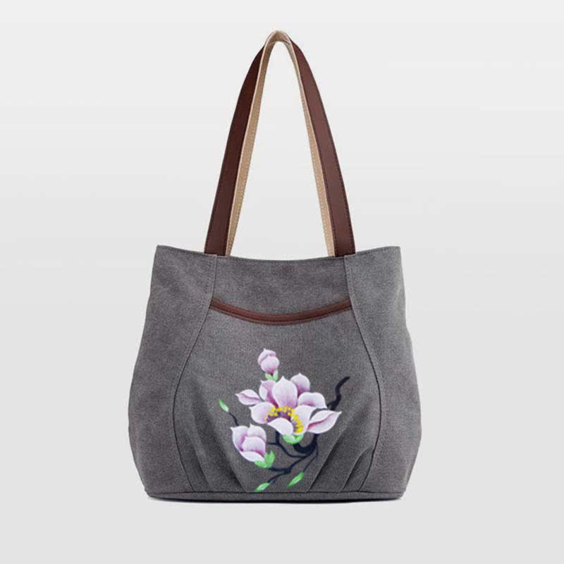 Lässige Canvas-Tragetasche mit mehreren Taschen für Damen, Umhängetasche mit Henkel