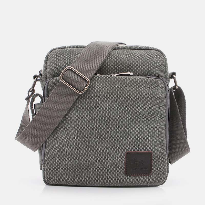 Vintage Canvas Mini Crossbody Umhängetasche Männer kleine Geldbörsen mit Multi-Slot