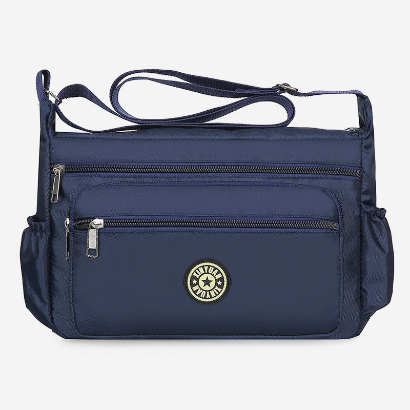 Wasserdichte Umhängetasche mit mehreren Taschen und Aufdruck