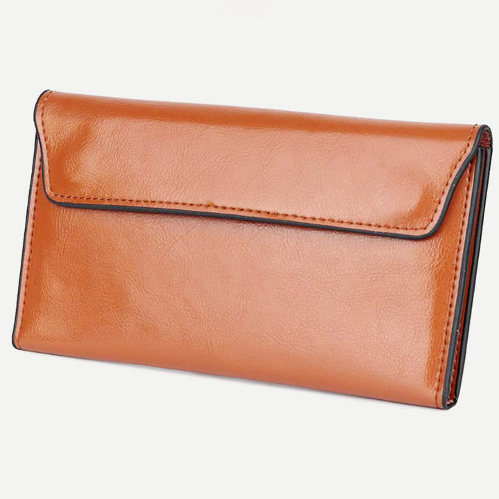 Geldbörse für Damen, schmal, multifunktional, minimalistisch, aus echtem Leder