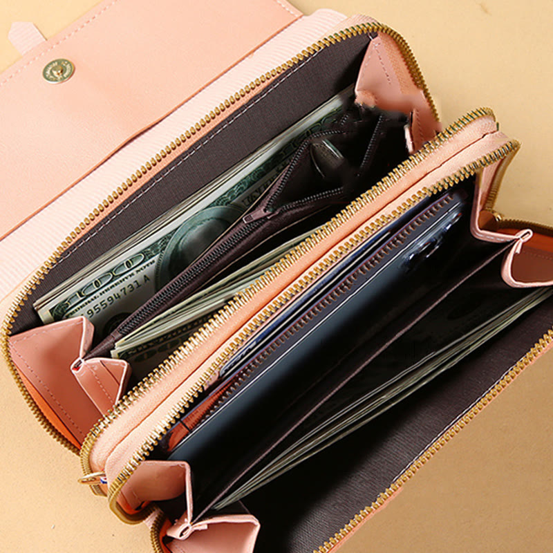 Handytasche für Damen, einfarbig, große Kapazität, Gewicht