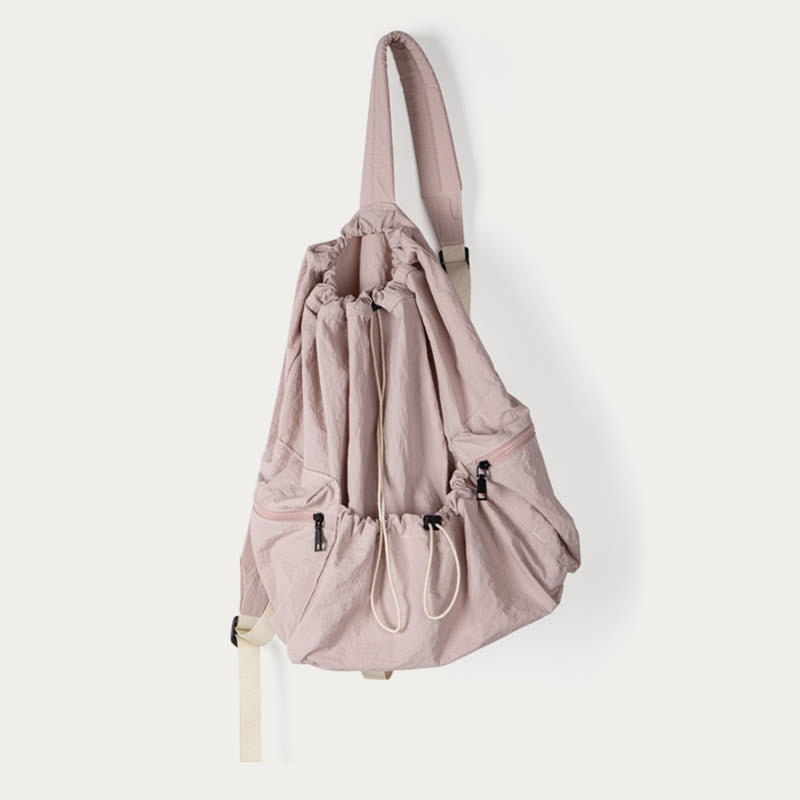Rucksack für Damen, Nylon, Kordelzug, leicht, lässig, Reisetasche