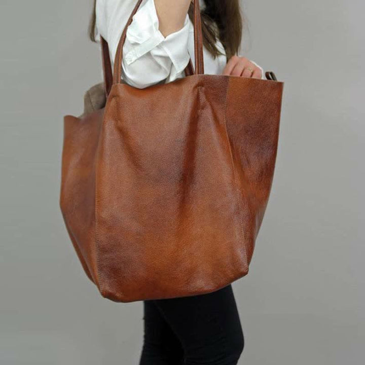 Große Kapazität weiche Leder Einkaufstasche Handtasche Shopper Geldbörse mit Beutel