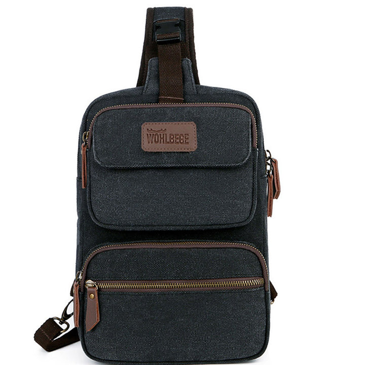 Herren Canvas Sling Bag Multi-Pocket Kratzfeste Umhängetasche
